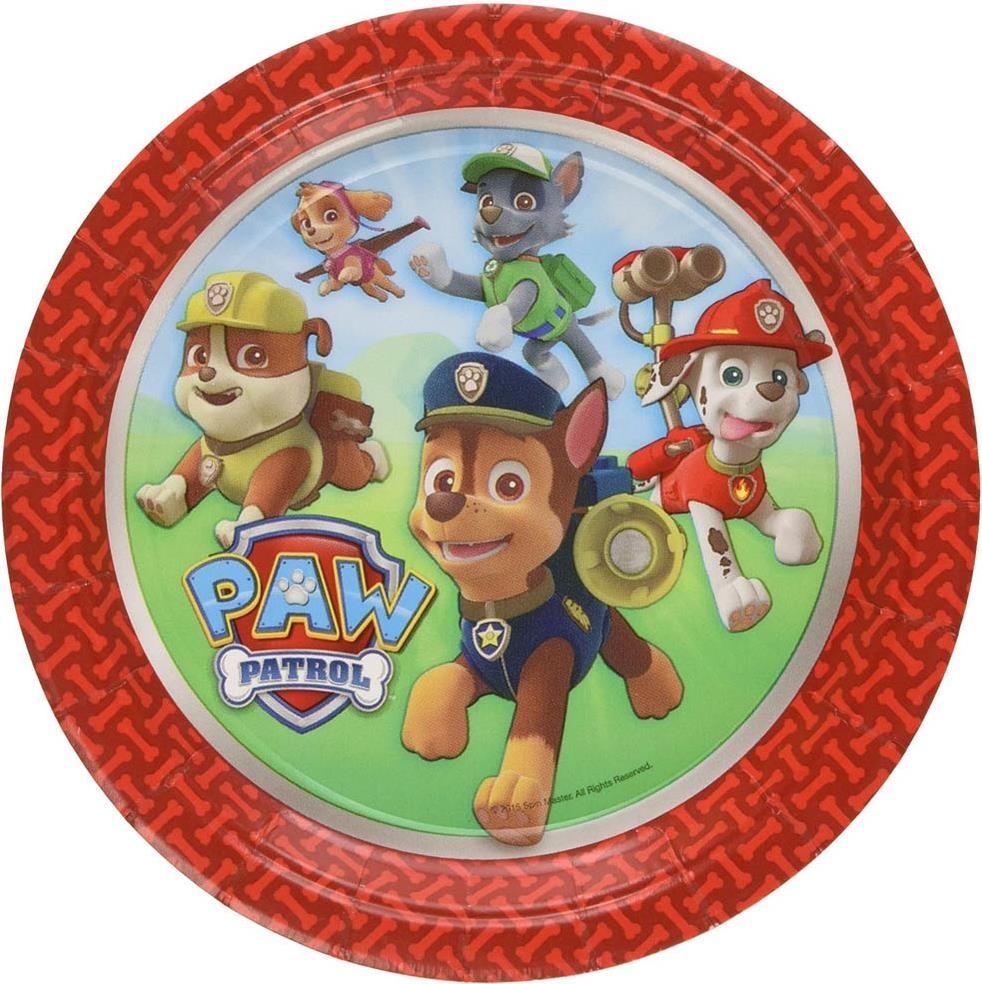 Merchandising Paw Patrol: 8 Piatti Carta 18 Cm