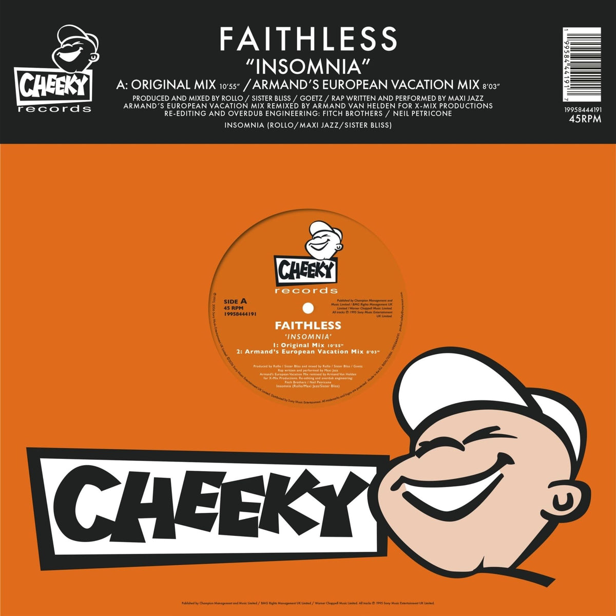 Vinile Faithless - Insomnia (30Th Anniversary) (Bio Orange Vinyl)