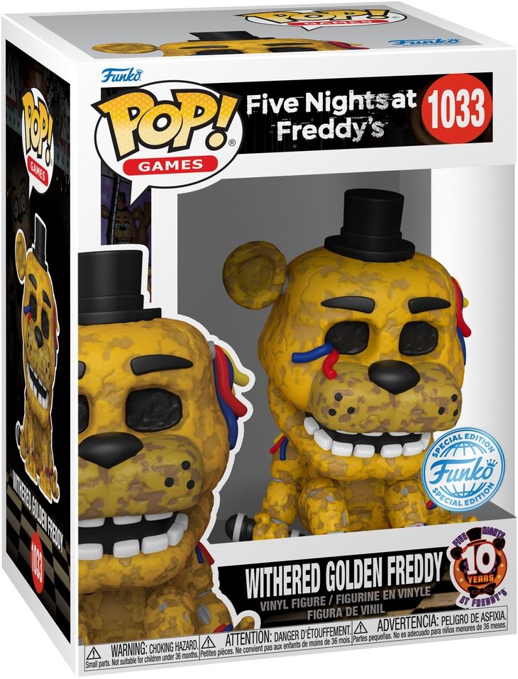 Merchandising Five Nights At Freddy's: Funko Pop! Games - Withered Golden Freddy (Vinyl Figure 1033)