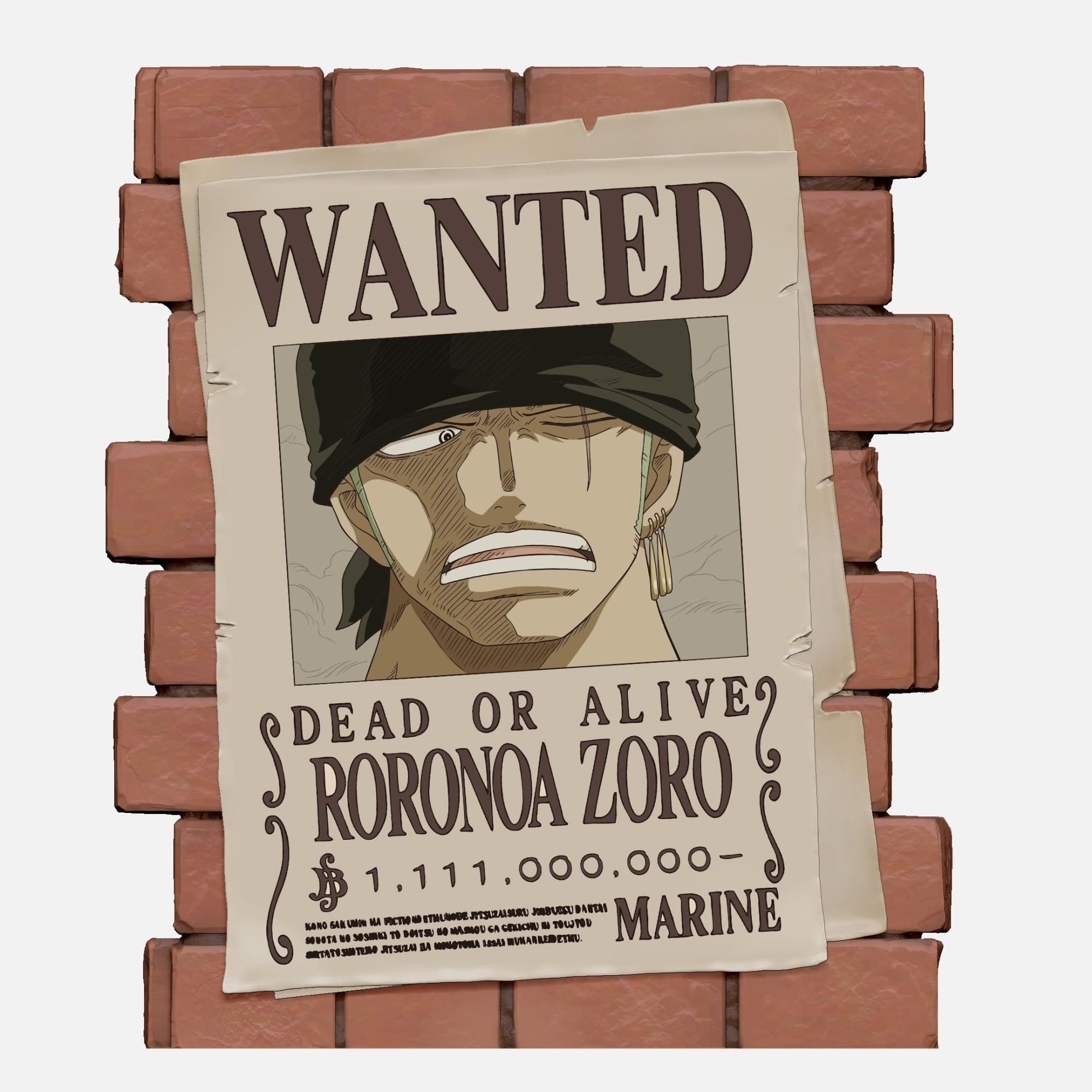 Merchandising One Piece: Plastoy - Affiche Wanted Zoro (Salvadanaio)