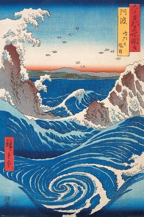 Merchandising Japanese Art: Pyramid - Hiroshige - Naruto Whirlpool (Poster Maxi 61X91,5 Cm)