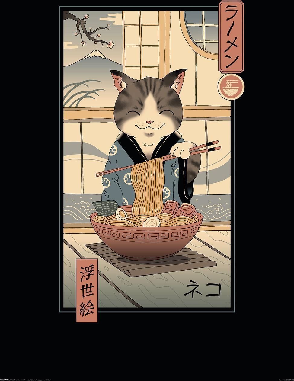 Merchandising Vincent Trinidad: Pyramid - Neko Ramen Ukiyoe Maxi Poster (Poster Maxi 61X91,5 Cm)