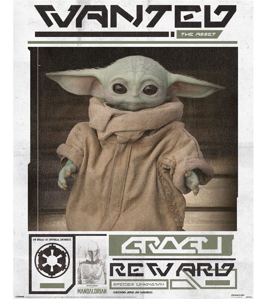 Merchandising Star Wars: The Mandalorian (Grogu Wanted) Mini Poster