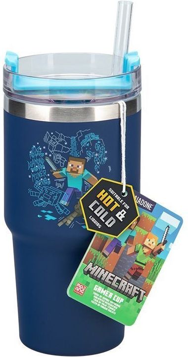 Merchandising Minecraft: Paladone (Bicchiere Con Cannuccia)