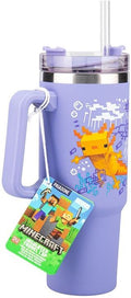 Merchandising Minecraft: Paladone - Purple (Bicchiere Da Viaggio Con Cannuccia 900 Ml)