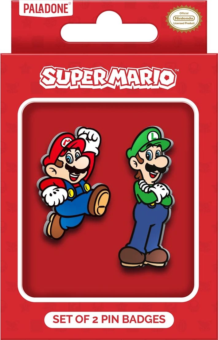 Merchandising Nintendo: Paladone - Super Mario Set Of 2 Enamel Pin Badges