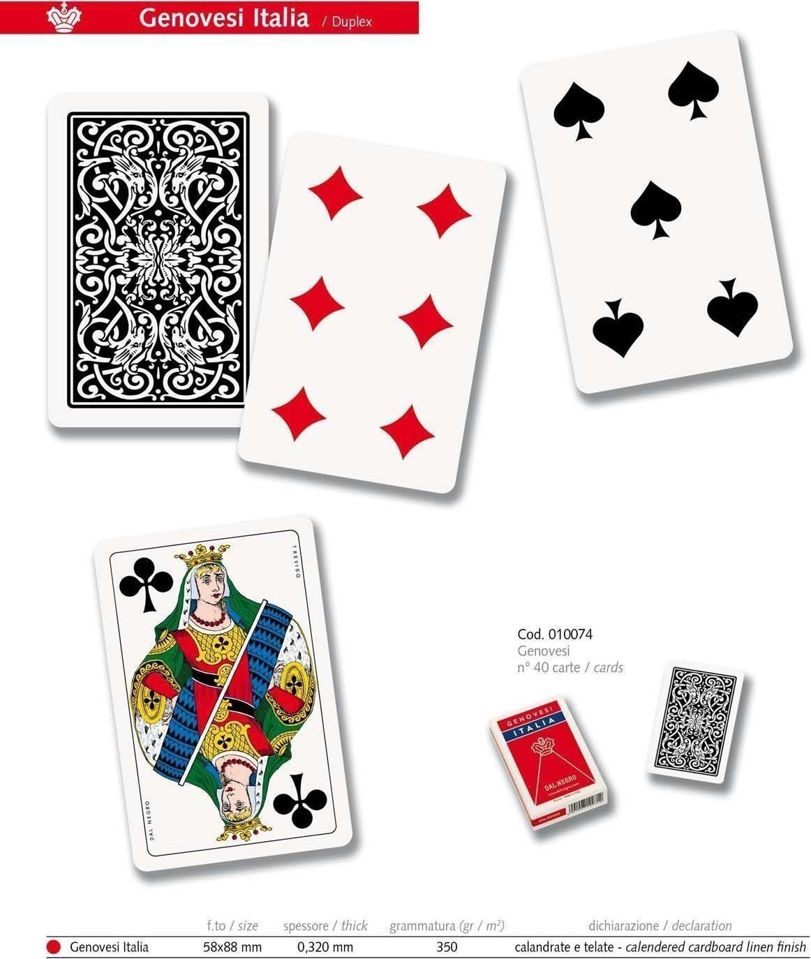 Merchandising Dal Negro: Carte Da Gioco Genovesi Italia