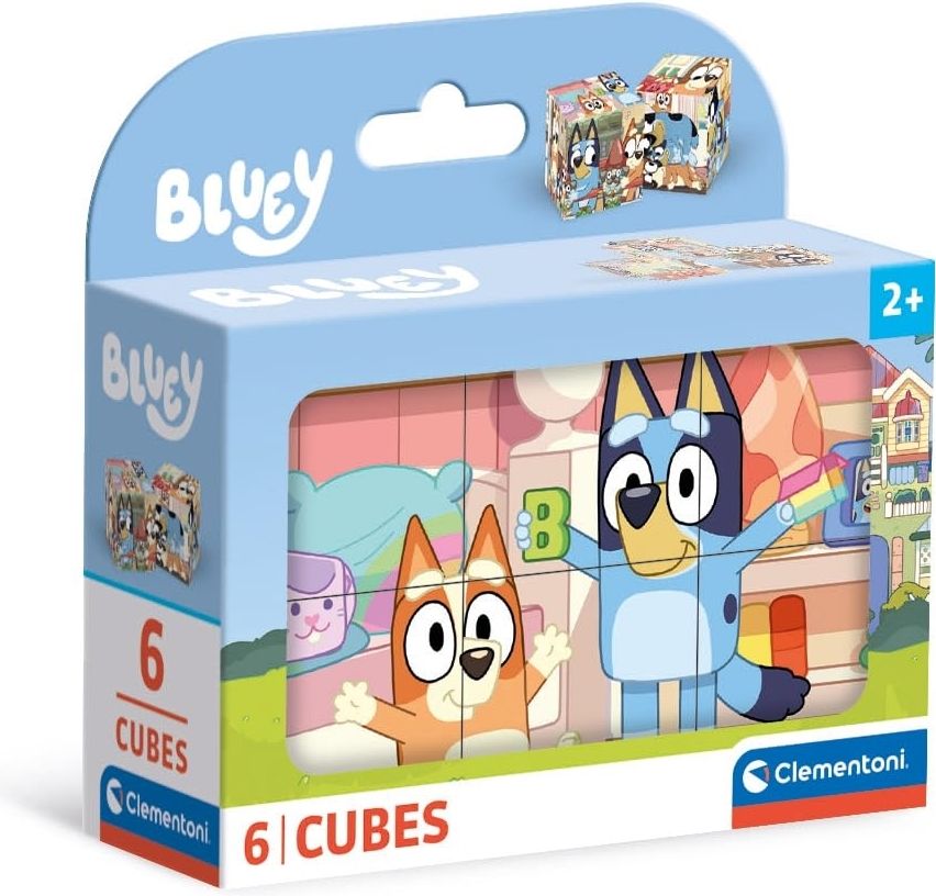 Merchandising Clementoni: Puzzle Cubi 6 Pz - Bluey