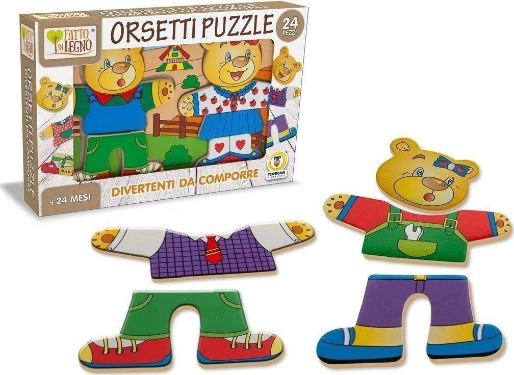 Merchandising Teorema: Fatto Di Legno - Puzzle Orsetti 24Pz