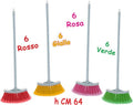 Merchandising Teorema: Miss Signorina - Scopetta 4 Col Ass Scopetta Con Manico Bianco 20X17X65 Cm (Assortimento)