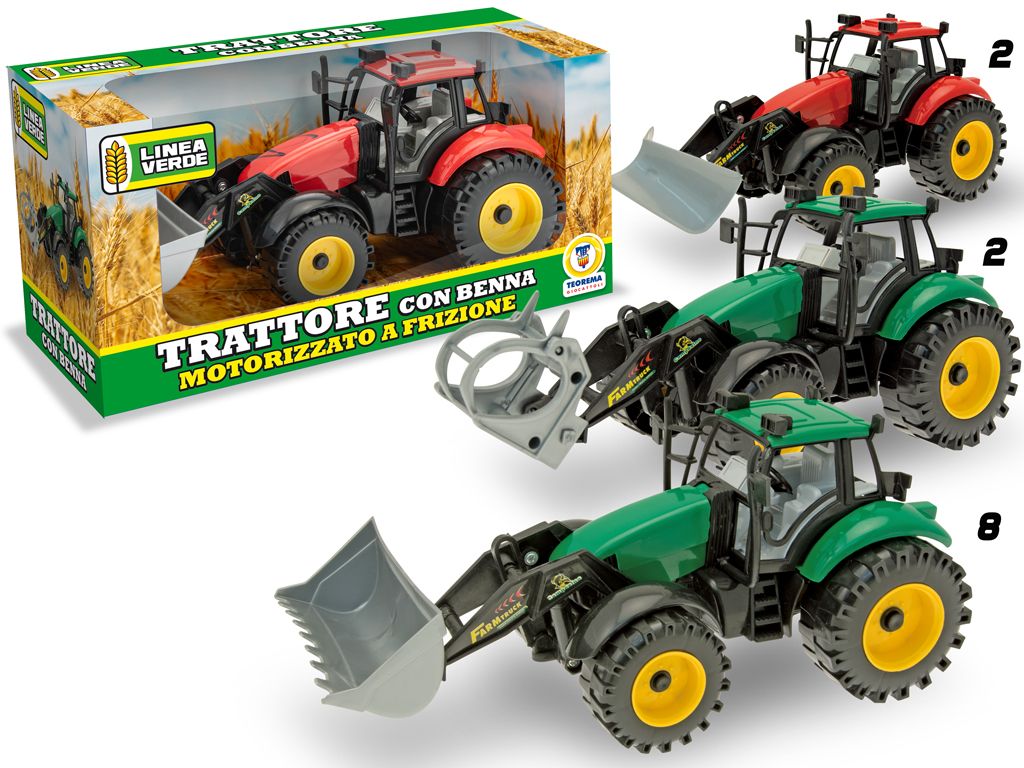 Merchandising Teorema: Linea Verde - Trattore Con Pala Frizione 25 Cm (Assortimento)