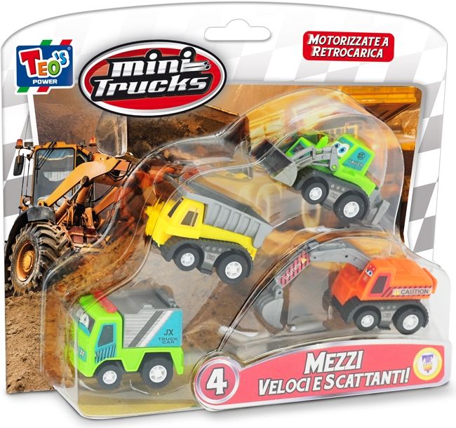 Merchandising Teorema: Teo's - Mini Trucks 4 Pz A Retrocarica