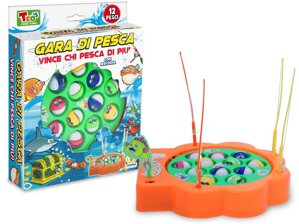 Merchandising Teorema: Teo's - Gara Di Pesca 12 Pesci 2 Colori A Batteria Window Box