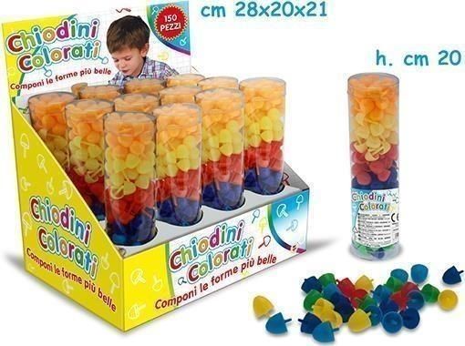 Merchandising Teorema: Plastiart - Chiodini Colorati In Tubo 150Pz