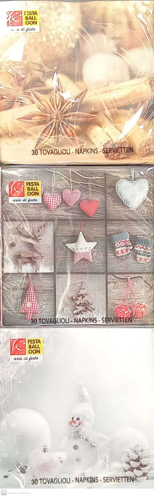 Merchandising Giocoplast: 30 Tovaglioli Natale 38X38 Cm (Assortimento)