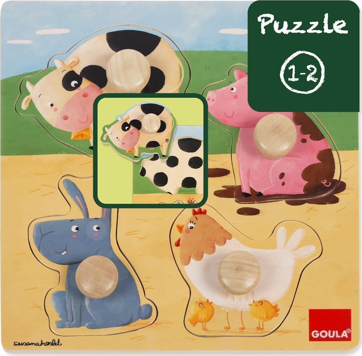 Merchandising Goula: Puzzle Animali Fattoria Colore